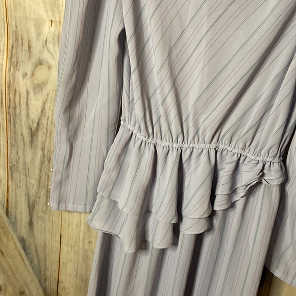 Charlee Allison Vintage Long Sleeve Peplum Ruffle Dress - Picture 3 of 6